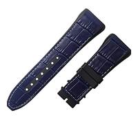 NHYHEHMR 28mm Nylon Cowhide Silicone Watch Strap Black Blue Folding Buckle Watchband for Franck Muller Series Watch