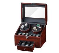 NHYHEHMR 4+9 Automatic Watch Winder Storage Display Box Watch Case with Quiet Motor 5 Rotation Mode Soft Leather Fabric Highly Resilient Foam Table Pillow AC Adapter Included (Color : D)