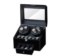 NHYHEHMR 4+9 Automatic Watch Winder Storage Display Box Watch Case with Quiet Motor 5 Rotation Mode Soft Leather Fabric Highly Resilient Foam Table Pillow AC Adapter Included (Color : D)