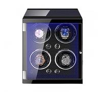 NHYHEHMR 4 Winding Spaces Watch Winders For Automatic Watches With Fingerprint Unlocking Built-in LED Illumination Wooden Adjustable Watch Pillows Watch Box (Color : C, Size : 4+0)