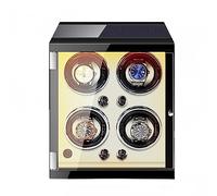 NHYHEHMR 4 Winding Spaces Watch Winders For Automatic Watches With Fingerprint Unlocking Built-in LED Illumination Wooden Adjustable Watch Pillows Watch Box (Color : C, Size : 4+0)