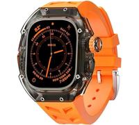 NHYHEHMR 49mm Clear Crystal Case and Rubber Strap Set,For Ultra 8 49mm Accessories,Women's Luxury Watch Strap Set For Ultra 8 Series Watch Upgrade