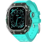 NHYHEHMR 49mm Clear Crystal Case and Rubber Strap Set，For Ultra 8 49mm Accessories，Women's Luxury Watch Strap Set For Ultra 8 Series Watch Upgrade