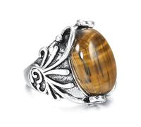 NHYHEHMR Accessoires Boho Anneaux de pierre naturelle pour les femmes