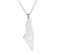 NHYHEHMR Accessoires Collier Israël pour les femmes et les hommes, Collier pendentif israélien - Colliers pendentifs Israël Géographie de la campagne, collier pour patriotes