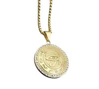 NHYHEHMR Accessoires Eye of Horus Collier pour hommes femmes, punk rock tous en voyant le collier - un collier de Ra Unisexe, Eye of Horus Pendant Illuminati Collier pour Halloween Christmas