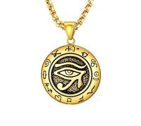 NHYHEHMR Accessoires Eye of Horus Collier pour hommes femmes, punk rock tous en voyant le collier - un collier de Ra Unisexe, Eye of Horus Pendant Illuminati Collier pour Halloween Christmas