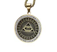 NHYHEHMR Accessoires Eye of Horus Collier pour hommes femmes, punk rock tous en voyant le collier - un collier de Ra Unisexe, Eye of Horus Pendant Illuminati Collier pour Halloween Christmas