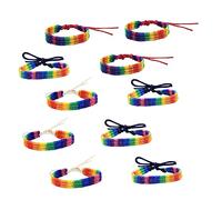 NHYHEHMR ACCESSOIRES FILLES 10pcs Bracelets arc-en-ciel tricot décor pour le collier de la famille des amateurs