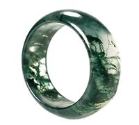 NHYHEHMR Agate Ring, Ice Floating Flower Ring, Grass Green Agate Stone Couple's Tail Ring Box, The Best Choice (Color : Green, Size : 14mm)