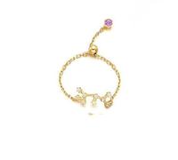 NHYHEHMR Anneaux pour femmes, anneaux pour femmes, anneaux Zodiac Zircon Ring Constellation ouverts Anneaux Finge-doigts Memorial Ring ACCESSOIRES MODE