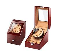 NHYHEHMR Automatic Watch Winder with Silent AC Adapter Or Battery Operation for 2+3 Watches Rotation Stops When The Lid is Opened 5 Rotation Modes with Lock and Key for Watch Storage (Color : D)