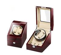 NHYHEHMR Automatic Watch Winder with Silent AC Adapter Or Battery Operation for 2+3 Watches Rotation Stops When The Lid is Opened 5 Rotation Modes with Lock and Key for Watch Storage (Color : D)