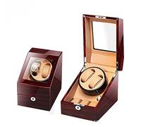 NHYHEHMR Automatic Watch Winder with Silent AC Adapter Or Battery Operation for 2+3 Watches Rotation Stops When The Lid is Opened 5 Rotation Modes with Lock and Key for Watch Storage (Color : D)