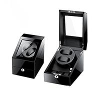 NHYHEHMR Automatic Watch Winder with Silent AC Adapter Or Battery Operation for 2+3 Watches Rotation Stops When The Lid is Opened 5 Rotation Modes with Lock and Key for Watch Storage (Color : D)