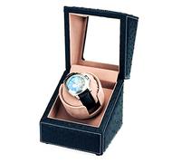 NHYHEHMR Automatic Watch Winders For 1 2 3 4 Watchs With Quiet Motor Watches Display Box Premium Leather Exterior And Flexible Plush Pillow Fit Lady And Man Watches (Color : Blauw, Size : 2+0)