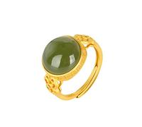 NHYHEHMR Bague de Style Ethnique Rétro S925 en Plaqué Incrusté de Saphir Rond Fme D'Oeuf Motif Simple Bague Bras Réglable Bague FemmeSaphir