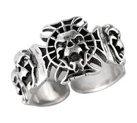 NHYHEHMR Bague Ouverte en S925 en Style Rétro Fantôme Roi Crâne Bague Hommes Et Femmes Bague Ouverte Cadeaux Pour AmoureuxAnneau de crâne, Ouverture réglable