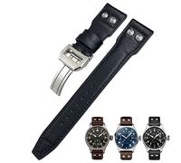 NHYHEHMR Band de montre en cuir authentique de 20 mm pour IWC Big Pilot Watch Mark 18 Spitfire Hamilton Cowhide Soft Watch Socle