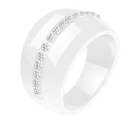 NHYHEHMR Bands d'éternité en zircone cubique pour femmes, anneaux de femmes Boho 14 mm avec une bague en zircone cubique céramique céramique