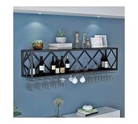 NHYHEHMR Bar Unité étagères flottantes, Porte-vides à vin Mural Armoire à vin inversée en Verre de vin de Fer Multifonctionnel Haut de Bouteille de vin de Fer Multifonction