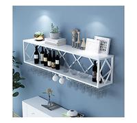 NHYHEHMR Bar Unité étagères flottantes, Porte-vides à vin Mural Armoire à vin inversée en Verre de vin de Fer Multifonctionnel Haut de Bouteille de vin de Fer Multifonction