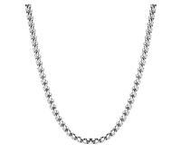 NHYHEHMR Boîte en acier inoxydable de 3 mm Chaîne de blé de câble Rolo Silver pour hommes femmes 16 "- 30"