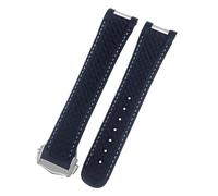 NHYHEHMR Bouchette de montre en caoutchouc fluory de 20 mm 21 mm pour Omega AT150 Aqua Terra 150 FKM Solde souple Boucle pliante