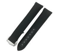 NHYHEHMR Bouchette pliante en cuir en nylon Bande de surveillance 20 mm pour Omega Aqua Terra 150 GMT Courbée STRAP