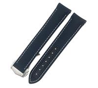 NHYHEHMR Bouchette pliante en cuir en nylon Bande de surveillance 20 mm pour Omega Aqua Terra 150 GMT Courbée STRAP