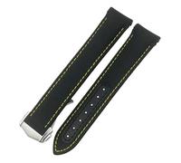 NHYHEHMR Bouchette pliante en cuir en nylon Bande de surveillance 20 mm pour Omega Aqua Terra 150 GMT Courbée STRAP