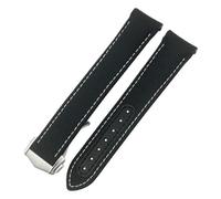 NHYHEHMR Bouchette pliante en cuir en nylon Bande de surveillance 20 mm pour Omega Aqua Terra 150 GMT Courbée STRAP