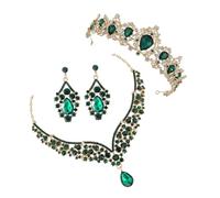 NHYHEHMR Boucles d'oreilles et collier de bandeau de couronne en ramiage 1 pour les bijoux élégants pour les célébrations de vacances de bal de mariage de mariage d'anniversaire durable et charmant