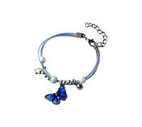 NHYHEHMR Bracelet de perle papillon en alliage à talons hauts avec corde tissée à main ajustée colorée pour femmes pour enfants