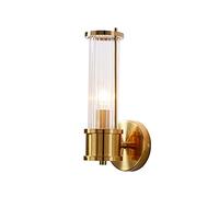 NHYHEHMR Brass Wall Sconce Glass Shade Metal Wall Mounted Lamp, Modern Vanity Wall Light Fixtures, Nordic Ceiling Mount Lighting for Bedroom Bedside Living Room Vanity Mirror (Brass Or Gold 2)