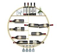 NHYHEHMR Casge à vin Mural avec Bouteille de vin et Porte-Verre en Fer forgé en Fer à vin Mural pour ménage pour ménage Accessoires de vin Cadeaux pour Les Amateurs de vin en Or/Noir 90cm