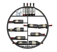 NHYHEHMR Casge à vin Mural avec Bouteille de vin et Porte-Verre en Fer forgé en Fer à vin Mural pour ménage pour ménage Accessoires de vin Cadeaux pour Les Amateurs de vin en Or/Noir 90cm