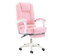 NHYHEHMR Chaise de Boss Ergonomique Chaise de Bureau de Jeu inclinable avec reproche à la Pure Blanc de Pivot en Cuir PU en Cuir pour Confort Chaise de Bureau d'ordinateur réglable à Hauteur réglable