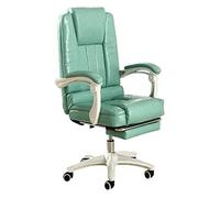 NHYHEHMR Chaise de Boss Ergonomique Chaise de Bureau de Jeu inclinable avec reproche à la Pure Blanc de Pivot en Cuir PU en Cuir pour Confort Chaise de Bureau d'ordinateur réglable à Hauteur réglable