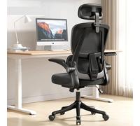 NHYHEHMR Chaise de Jeu Ergonomique avec Support de Support de Support réglable Tilt & Swivel Mesh Office Chaise Confortable Flip Up Accoulsines Criss Cross Wheels for Home & Work (White)
