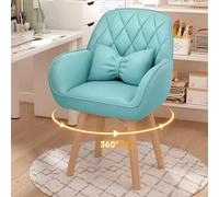 NHYHEHMR Chaise de vanité pivotante de Style Mid Century Moderne pour Le Travail du Bureau à Domicile et Maquillage en Cuir Confortable Fauteuil (colorier de Haricot à 360 °)