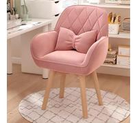 NHYHEHMR Chaise de vanité pivotante de Style Mid Century Moderne pour Le Travail du Bureau à Domicile et Maquillage en Cuir Confortable Fauteuil (colorier de Haricot à 360 °)