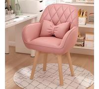 NHYHEHMR Chaise de vanité pivotante de Style Mid Century Moderne pour Le Travail du Bureau à Domicile et Maquillage en Cuir Confortable Fauteuil (colorier de Haricot à 360 °)