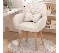 NHYHEHMR Chaise de vanité pivotante de Style Mid Century Moderne pour Le Travail du Bureau à Domicile et Maquillage en Cuir Confortable Fauteuil (colorier de Haricot à 360 °)