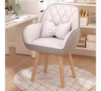 NHYHEHMR Chaise de vanité pivotante de Style Mid Century Moderne pour Le Travail du Bureau à Domicile et Maquillage en Cuir Confortable Fauteuil (colorier de Haricot à 360 °)