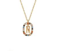 NHYHEHMR Couleur de couleur française Initiales de pendentif Collier Femmes Classic Temperament Temperament Party Souvenir Jewelry Gift