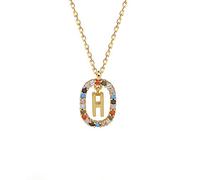 NHYHEHMR Couleur de couleur française Initiales de pendentif Collier Femmes Classic Temperament Temperament Party Souvenir Jewelry Gift