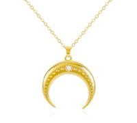 NHYHEHMR Crescent America Eagle Moon Heart Ace of Spades Sun Moon Face Owl Starfish Butterfly Heart Love Pendant, Love You To The Moon and Back, Zirconia Moon and Star Pendant