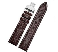 NHYHEHMR Crocodile Leather watchband for Any Brand Wristband 12 13 14 15mm Straps with Folding Clasp (Color : 10mm Gold Clasp, Size : 14mm)