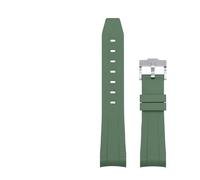 NHYHEHMR Curved End 21mm Nature Fluorine Rubber Watchband Replace for Strap New Green Submariner Explorer 2 Role Watch Band Belt (Color : Blue, Size : 20mm)
